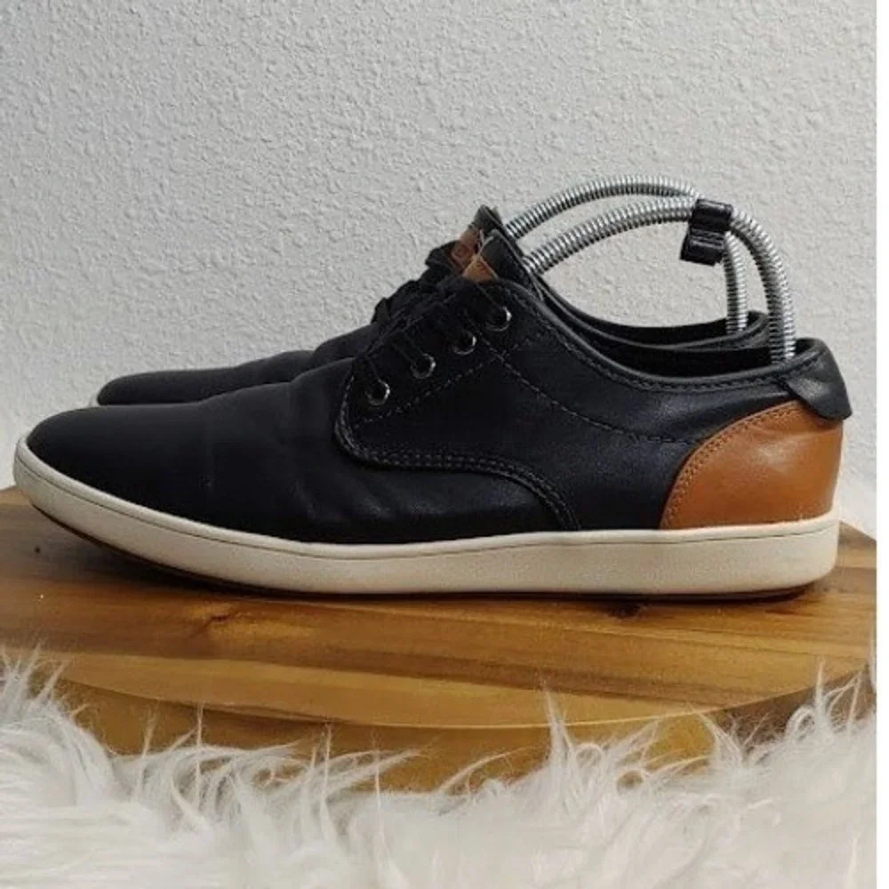 Steve Madden Men Black Tan Casual Sneakers‎ Low Top Lace Up Shoes 10M Office